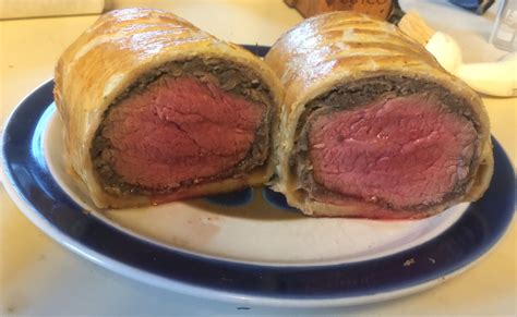 An attempt I made at Gordon Ramsay's Beef Wellington. It's not perfect ...