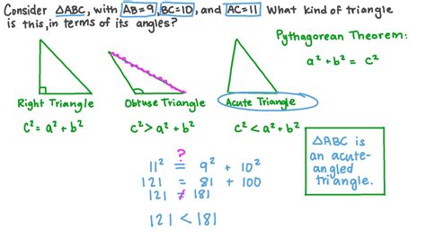 Question Video: Identifying the Type of a Triangle given the Lengths of ...