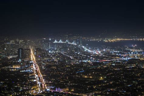 San Francisco at night (from twin peaks) : bayarea