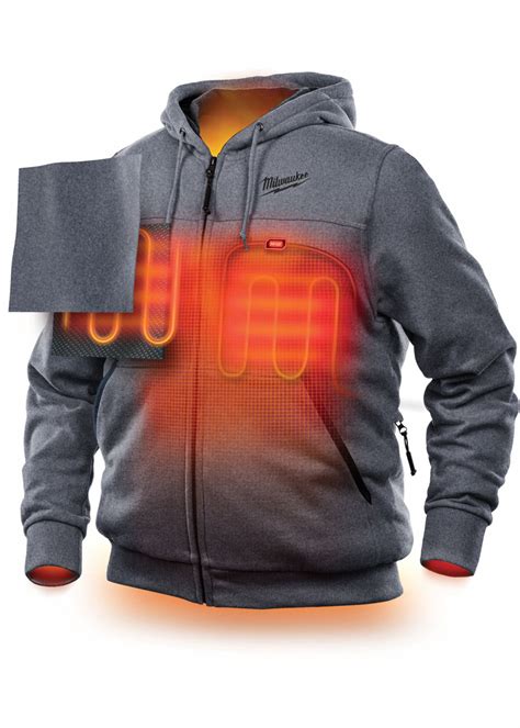 MILWAUKEE Heated Hoodie, XL, Mens, 20" L, Gray - 506J17|302G-21XL 48-11 ...