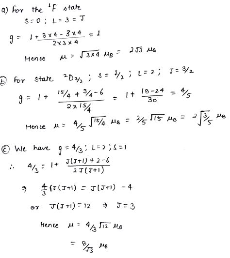 Calculate the magnetic moment of an atom (in Bohr magnetons) (a) in ^{1 ...