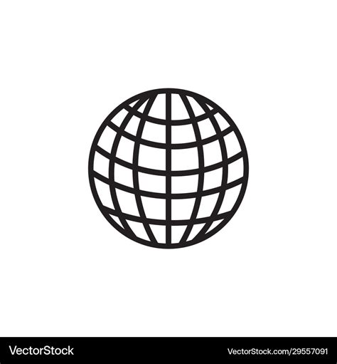 Simple lined globe logo icon Royalty Free Vector Image