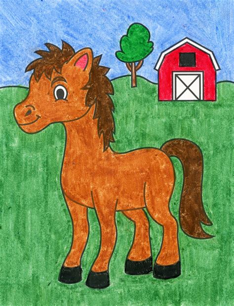 Cartoon Horse Drawings For Kids