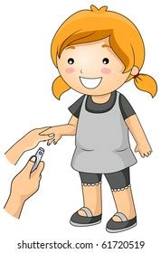 Child Cutting Nails Clipart