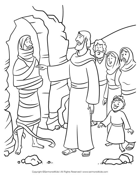 Jesus raises lazarus coloring page – Artofit