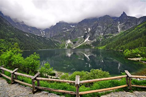 Góry, Tatry, Jezioro, Ogrodzenie, Polska