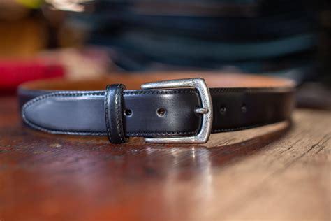 One Piece Shell Cordovan Belt - Black — GENUINE HORWEEN PRODUCTS