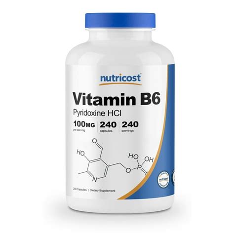 Nutricost Vitamin B6 (Pyridoxine HCl) 100mg, 240 Capsules - Walmart.com ...