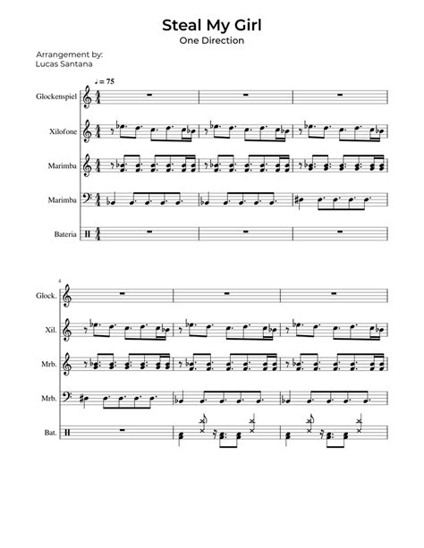 Steal My Girl - One Direction Sheet music for Drum Group, Marimba ...