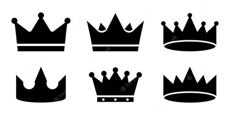 Premium Vector | Crown vector icons set. Collection with crowns. Black ...