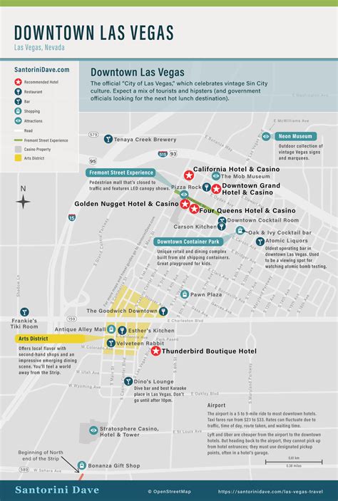 Map of Las Vegas and The Strip - Casinos, Airport, Tram