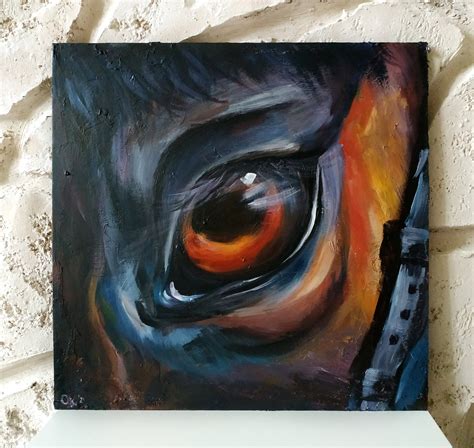 Horse Eye Original Acrylic Painting Horse Painting Equestrian | Etsy