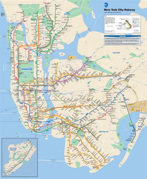 New York Subway Map Made Easy - MapOnline.Com