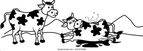 Dead Life Cow Vector Cartoon Illustration Stock Vector (Royalty Free ...