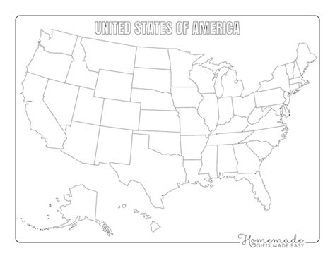 Printable Usa Map Outline - Gillan Dianemarie