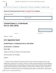 United States v. Cruikshank 92 U.S. 542 1875 .pdf - 11/15/2016 United ...