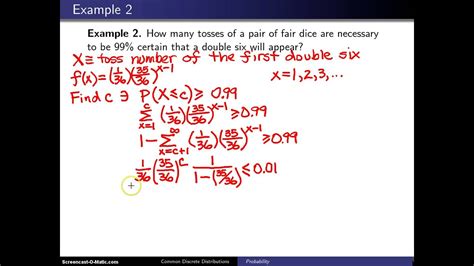 Geometric distribution -- Example 2 - YouTube