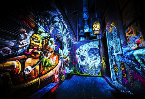 Street Art Mural, Melbourne Photography, Graffiti wall art, blue poster ...