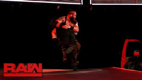 Roman Reigns Spears Braun Strowman off the stage: Raw, July 3, 2017 ...