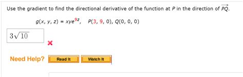 Solved Use the gradient to find the directional derivative | Chegg.com