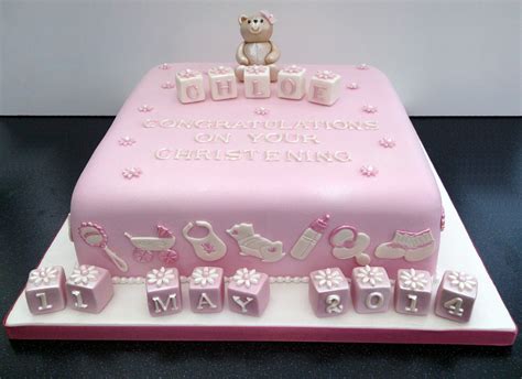 Pretty Pink Christening Cake | Susie's Cakes