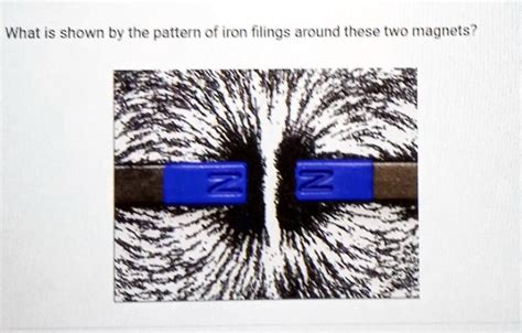 SOLVED: What is shown by the pattern of iron filings around these two ...