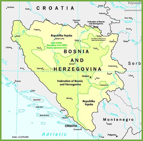 Bosnia and Herzegovina political map - Ontheworldmap.com