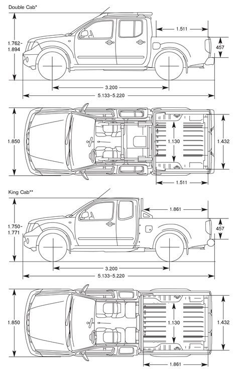 Nissan Navara 2005 Blueprint - Download free blueprint for 3D modeling