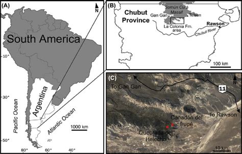 1 Map showing the location of the outcrops of La Colonia Formation in ...