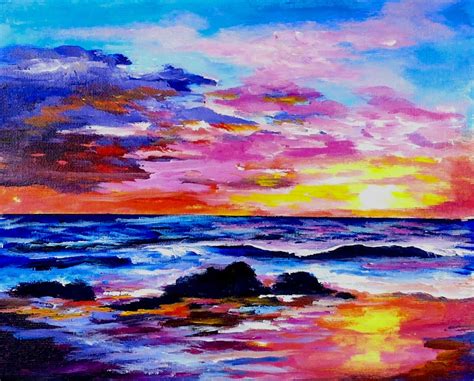 Ocean Acrylic Painting at PaintingValley.com | Explore collection of ...