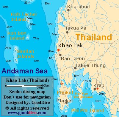 Khao Lak map - GoodDive.com