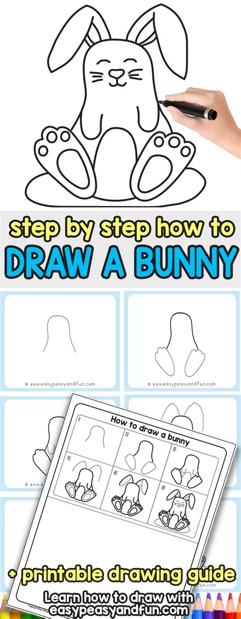 How to Draw a Bunny (Cute) - Step by Step - Easy Peasy and Fun