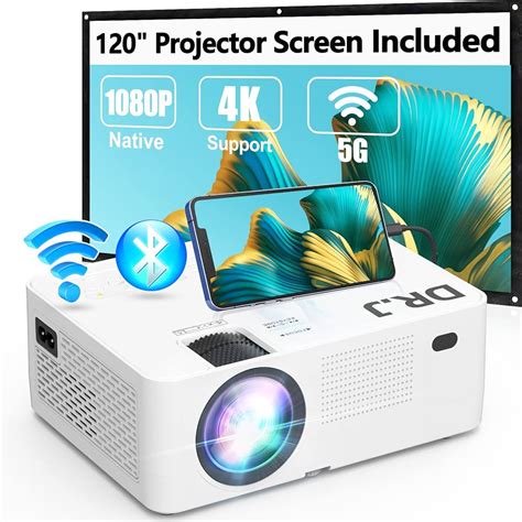 のためパッ WiFi Wireless Video Projector HD 3800 Lumens Android Home Cinema ...