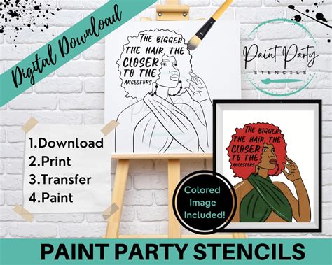 Diy Canvas Sip and Paint Canvas Instant Download Png Pre Drawn Paint ...