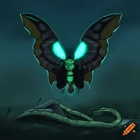 Illustration of the legendary mothman creature on Craiyon