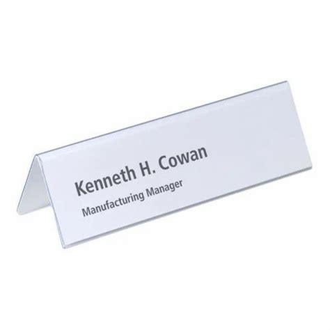 White Acrylic Table Name Plate, For Offices at Rs 10/inch in New Delhi ...