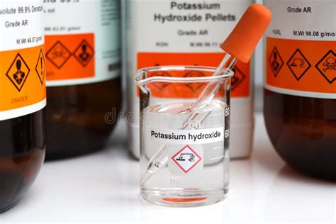 Potassium Hydroxide in Glass, Chemical in the Laboratory Stock Image ...