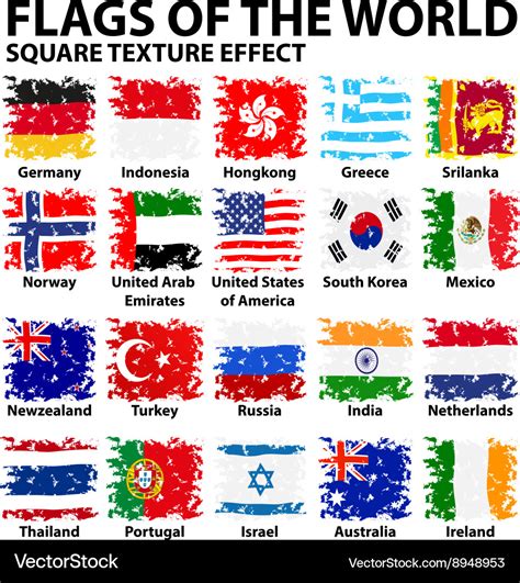 Poster design with flags of the world Royalty Free Vector