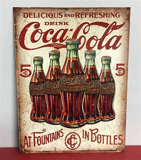 Reproduction Vintage Looking Coca Cola 9x12 Aluminum Sign | Etsy