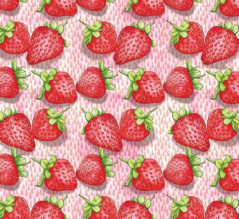 Pattern, summer, pink, strawberry, red, fruit, texture, vara, HD ...