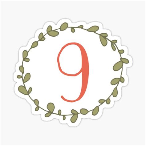 "9 Number nine flowers" Sticker by buixa2 | Redbubble