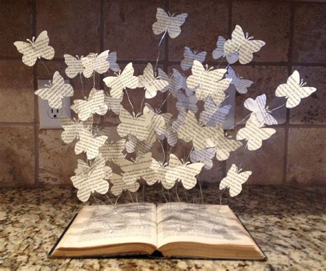 Book Art Paper Butterflies Book Art Sculpture Book Decorations ...