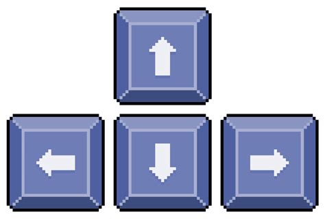 teclas de flecha del teclado de pixel art. icono de vector de teclas de ...