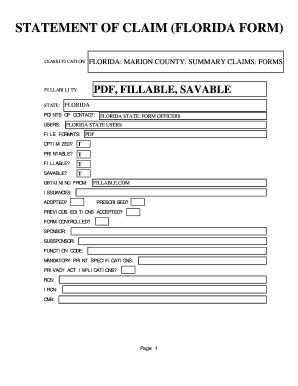 Statement Of Claim Template - Fill Online, Printable, Fillable, Blank ...