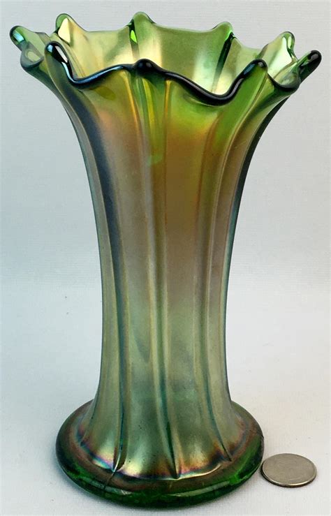 Lot - Antique c. 1910 Northwood Carnival Glass "Thin Rib" Iridescent ...