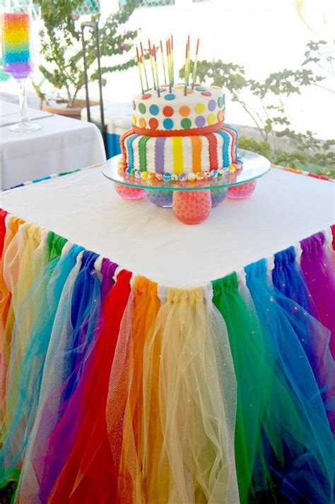 Candy Table Ideas For 50th Birthday Party ~ Rainbow Decor Table Diy ...