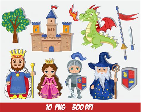 Knight and Princess Castle Cute Clipart. Medieval Clipart. - Etsy Singapore