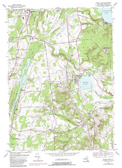 Round Lake topographic map, NY - USGS Topo Quad 42073h7