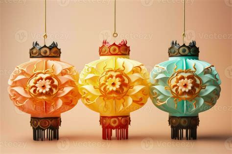 Colorful dragon shaped lanterns celebrating Lunar New Year isolated on ...