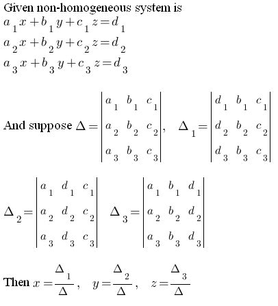 System of Non-Homogeneous Linear Equations